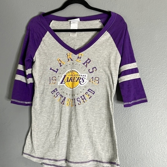 NBA Tops - NBA Los Angeles Lakers V Neck T Shirt